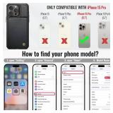 Vinich for iPhone 15 Pro Wallet Case with Card Holder, RFID Blocking Credit Slots Kickstand Shockproof Phone Cover for Women Men, Black