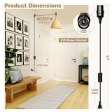 DiCUNO E26 Hanging Lantern Extension Cord Cable, Light Socket On Off Inline Cord Switch Control Lamp, 6.6 Feet (2M), Black, 1-Pack