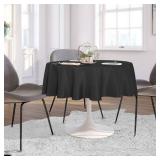 sancua Round Tablecloth - 70 Inch - Water Resistant Spill Proof Washable Polyester Table Cloth Decorative Fabric Table Cover for Dining Tables, Buffet Parties and Camping, Black