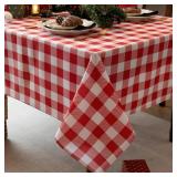Essifunia Waterproof Checkered Tablecloth Fabric - Rectangle 58x84 Inch Classic Gingham Buffalo Plaid Table Cloth for Indoor/Outdoor Use - Washable Table Cover for Kitchen, BBQs, and Parties