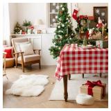 Essifunia Waterproof Checkered Tablecloth Fabric - Rectangle 58x84 Inch Classic Gingham Buffalo Plaid Table Cloth for Indoor/Outdoor Use - Washable Table Cover for Kitchen, BBQs, and Parties