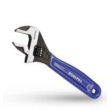 WORKPRO 6-Inch Adjustable Wrench, Wide Jaw Cr-V Steel Black Oxide Finish, for Medium-Size Bolts (M6-M16), Metric & SAE Scales, for Home, Garage, DIY & Workshop Use