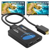 OREI 4K HDMI Splitter 1 in 2 Out 4:4:4 8-bit - HDCP 2.2, 18 Gbps, 4K@60Hz HDMI Duplicator/Distributor UltaHD High-Resolution Down Scaler - UHDS-102C