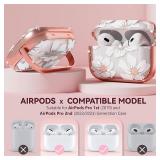 Inesore for AirPods Pro 2nd Generation Case Cover with Lock, Flowers Cute Clear Air Pods Pro 2 Case Hard iPod Pro Cases for Women Girls with Cleaner Kit (2023 USB-C /2022/2019) -White Lily
