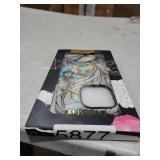 DorisMax for iPhone 14 Pro Case - Wireless Charging Compatible - Dual-Layer Hard Shell + Silicone Cover - Shockproof Protective Phone Case with Stylish Designs for Women - Butterflies Blue Gold