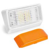 Kohree 320Lumen LED RV Porch Light Exterior Utility Light 12v Lighting Fixture, Replacement Lighting for RVs, Trailers, Campers, 5th Wheels. White Base, Clear and Amber Lenses Included