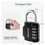 Puroma 2 Pack Combination Lock for Locker 4 Digit Outdoor Waterproof Padlock for School, Gym, Sports, Fence, Toolbox, Gate, Case, Outdoor, Hasp Storage (Black)