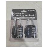 Puroma 2 Pack Combination Lock for Locker 4 Digit Outdoor Waterproof Padlock for School, Gym, Sports, Fence, Toolbox, Gate, Case, Outdoor, Hasp Storage (Black)