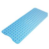 AmazerBath Shower Mat Non Slip 40 x 16 Inches, Bathtub Mat Shower Stall Mats with Suction Cups and Drain Holes, Non Slip Bath Mat for Tub for Elderly & Kids, Clear Blue