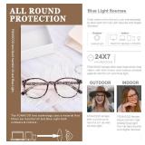 FONHCOO Blue Light Blocking Glasses Women Men Computer Eyeglasses,TR90 Fashion Round Transparent Anti Blue Light Glasses with Anti Eyestrain & UV Glare for Gaming & Reading (Tortoise)