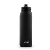 Ello Pop & Fill 32oz Stainless Steel Water Bottle with Quick Fill Technology, Double Walled and Vacuum Insulated Metal, Leak Proof Locking Lid, Sip and Chug, Reusable, BPA Free, Black