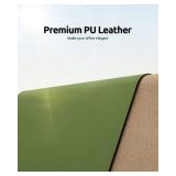 YSAGi Leather Desk Protector, Office Mat, Large Mouse Mat, Non-Slip PU Leather Blotter, Laptop Desk Pad, Waterproof Writing Pad for Office and Home (Green, 23.6\" x 13.8\")