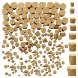 120 Pcs 8 Sizes Tapered Cork Stoppers Wooden Wine Bottle Stopper Tapered Cork Glass Bottle Plugs Natural Soft Wood Crafts Replacement Plugs for Wine Beer Liquor Container, DIY Craft