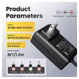 UL Listed 5V 2A 2000mA 6FT Power Supply Adapter with 8 Tips, 10W 0.5A 0.8A 1A 1.5A AC/DC Switching Adapter for Security Camera, Baby Monitor, Scanner, TV Box, Raspberry, Router, Speaker and More