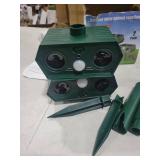 2Pack Deer Squirrel Rabbit Cat Repellent Outdoor Solar Ultrasonic Animal Repeller Waterproof Raccoon Deterrent with Motion Sensor to Keep Dog Skunk Possum Rodent Coyote Out of Garden Yard Farm