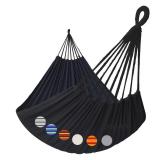 GOCAN Double Hammock 2 Person Extra Large 330X150cm Load Capacity 600Pound Canvas Cotton Hammock for Patio Porch Garden Backyard Lounging Outdoor and Indoor XXL(Black)