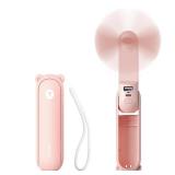 JISULIFE Handheld Mini Fan, 3 IN 1 USB Rechargeable Portable Fan [12-19 Working Hours] with Power Bank, Flashlight, Pocket Design for Travel/Summer/Concerts/Lash, Gifts for Women (Pink)