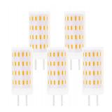 Lamsky GY6.35 LED Light Bulb Dimmable,G6.35/GY6.35 Bi-pin Base 5W,AC/DC 12V 24V Warm White 3000K,GY6.35 Base T4 JC Type 50W Halogen Replacement(5-Pack)