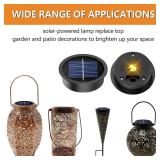 X-PREK 2 Pack Replacement Solar Light Parts(Top Size 2.76 inches, Bottom Size 2.36 inches),7 Lumens Warm White LED Light Bulbs Waterproof Solar Light Replacement Top