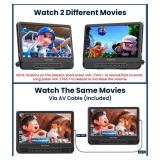 WONNIE 12\" Dual Car DVD Players Portable DVD Players for Car Headrest Play a Same or Two Different Movies with 5-Hour Rechargeable Battery, Mounting Brackets, All Region, Support USB/Sync TV