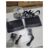 WONNIE 12\" Dual Car DVD Players Portable DVD Players for Car Headrest Play a Same or Two Different Movies with 5-Hour Rechargeable Battery, Mounting Brackets, All Region, Support USB/Sync TV