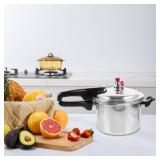 DOITOOL Aluminum Pressure Cooker 16cm/6.3inch Bottom Small Pressure Cooker for Gas Stove Induction for Home Cooking, Silver