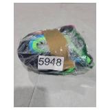 BMJL Womens Tummy Control Swimsuit High Waisted Two Piece Bikini Sets Athletic Color Block High Cut Swimwear(M,Rainbow Black)