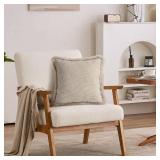 AELS Decorative Luxury Boucle Throw Pillow Covers with Faux Fur 18x18, Set of 2, Modern Plush Pillow Case, Boho Farmhouse Cushion Case for Bed Couch Sofa, Taupe (Covers Only)