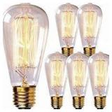 Helloify ST64 E26 LED Filament Bulb 5.5W 2700K Dimmable 6-Pack