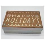 Happy Holidays Silver Gift Box with Decorative Lid - Retail: $12