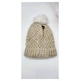 Cable Knit Beanie with Faux Fur Pom Pom Adult Size  - Retail: $15