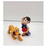 Disney Pinocchio and Pluto Ceramic Figurines - Retail: $45