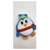 Blue Penguin Plush with Plaid Scarf Dog Toy - Retail: $8