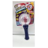 Light Up Spinning Globe Wand Blue Handle  - Retail: $8