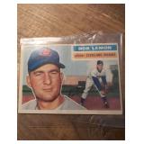 1956 Bob Lemon Cleveland Indians Baseball Card + Duke Snider - 2 ct