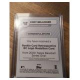 2020 Topps Cody Bellinger RC Logo Medallion Card