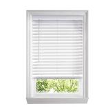 White Cordless Faux Wood Blinds for Windows with 2 in. Slats - 36.5 in. W x 48 in. L (Actual Size 36 in. W x 48 in. L)