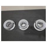Crystal Glass Votive Candle Holders - Set of 3