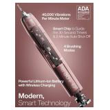 Aquasonic Vibe Series Ultra-Whitening Toothbrush â ADA Accepted Electric Toothbrush - 8 Brush Heads & Travel Case â 40,000 VPM Motor & Wireless Charging - 4 Modes w Smart Timer â Satin 