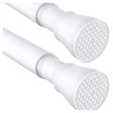 2 Pack White Tension Curtain Rod for Windows 28 to 48 inch, Adjustable Expandable Pressure Spring Curtain Rod No Drilling, 78in Curtain Rod for Bedroom Doorway Closet Doorin