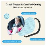 BOEYOS Baby Car Mirror, Safety Car Seat Mirror for Rear Facing Infant, Clear Wide View, 360°Rotation, Easily Observe the Baby Move, Secure, Shatterproof, Crash Tested and Certified (Black)