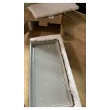 10 x 5 Ceramic Bathroom Tray for Countertop, Decorative Vanity Tray for Dresser Tops, Small Rectangular Trays for Perfume, Candle, Jewelry, Cosmetics (Gray)