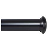 Ivilon Window Curtain Rod Decorative End Cap Design, 1 Inch Rod, 48 to 86 Inch. Black