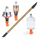 LOVEETA® Gen2 12Ft [18Ft Reach] Lightweight Extendable Light Bulb Changer Pole for High Ceilings  Telescopic Light Bulb Pole Changer with Bulb Gripper - Champagne Gold