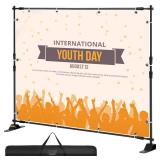 VEVOR Backdrop Stand 10 x 8 Ft, Height Adjustable Background Stand with 1 Carrying Bag, Photo Backdrop for Party Wedding Studio Trade Show