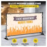 VEVOR Backdrop Stand 10 x 8 Ft, Height Adjustable Background Stand with 1 Carrying Bag, Photo Backdrop for Party Wedding Studio Trade Show