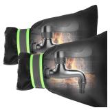 Outdoor Faucet Covers for Winter Freeze Protection, Kanosan 8.3in H X 6.7in W Thickened Reflective Outside Spigots Covers Hose Bib Insulated Sock for Winter Cold Weather, 2 Pack Black