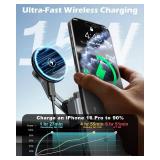 CloudValley Qi2 15W Wireless Charger Phone Mount for Tesla Model Y3, ?Extendable Metal Holder?Compatible with iPhone MagSafe, Strong Magnetic Adjustable Car Holder for Tesla Model 3YSXCybertruck