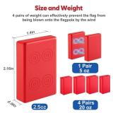 4 Pairs Magnetic Flag Weights for Bottom,Silicone Wrapped Flag Weights for Winds Waterproof Rubber Covered Magnets Stop American Banner from Wrapping Around the Pole or Hooking on the Gutter