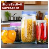 GRIDAF Silicone Stretch Lids, 6 Pack Silicone Lids, 6 Sizes Silicone Bowl Covers Reusable for Cups, Bowls and Dish, Flexible, Round and Rectangle Fit